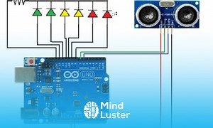 Mind Luster - Learn Distance meter with 6 LEDs using arduino and ultrasonic sensor with code