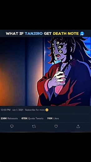 WHAT IF TANJIRO GET DEATH NOTE🥶#anime #demonslayeredits