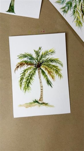 Keep it simple, keep it breezy, create the perfect tropical vibe.🌴 #coconuttreewatercolor #palmtree
