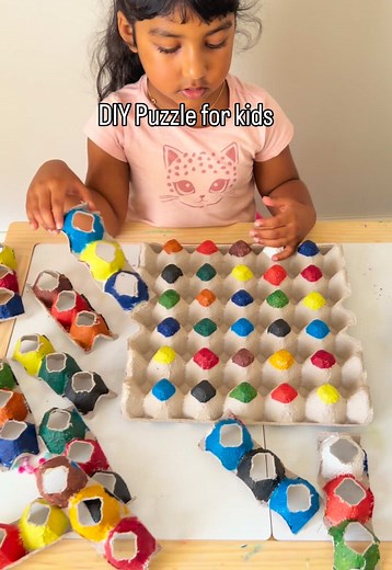 Egg Carton Color Matching Puzzle for Kids