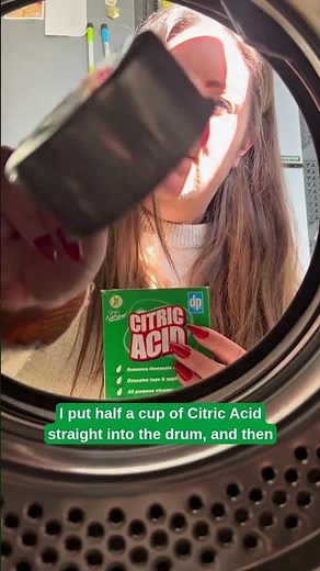 Musty washing machine? Citric Acid breaks down buildup & freshens it up 💚 Try this easy trick! ✨
