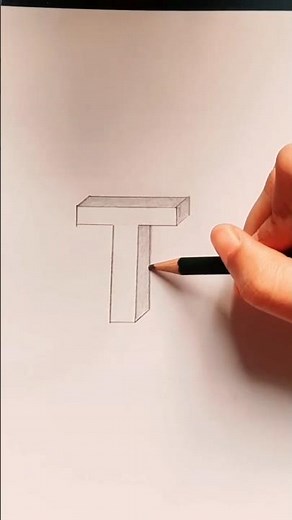 How to draw 3D letter T | 3D art | drawing with pencil | pencil sketch #3ddrawing