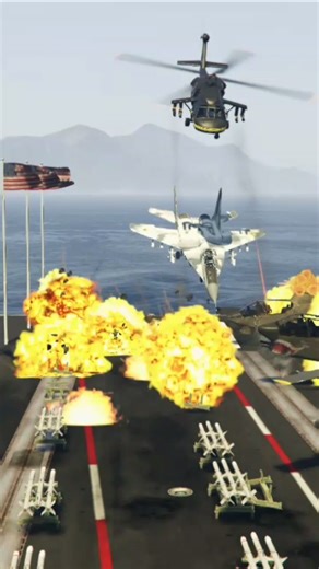 Fighter Jet & Helicopter Crashes During Landing Instantly gta5 ep620 #shorts #short