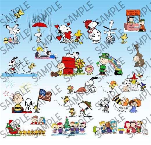 Snoopy Clipart Bundle | Charlie Brown Clipart | Peanuts Gang Digital Download - Etsy