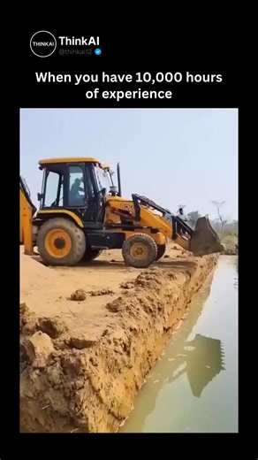 ThinkAI on Instagram: "Dm for Credit / Removal The video shows a highly skilled JCB backhoe operator masterfully digging a perfectly straight, clean-edged trench parallel to an existing water channel in a rural area, achieving millimeter precision without collapsing the banks or disturbing the water flow. Posted by over 4 million followers) on December 27, 2025, it rapidly amassed over 1.1 million views, 12,000 likes, and hundreds of replies praising the operator's god-level finesse and control.