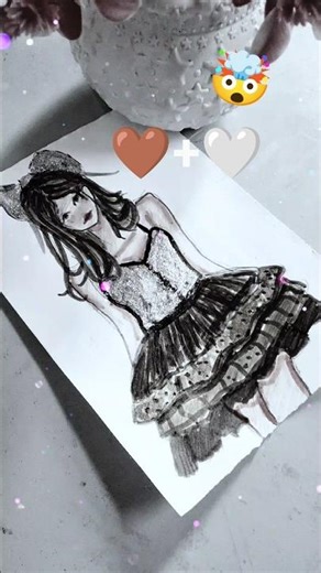 💫 “Shades of Brown & White | Soft Girl Drawing”