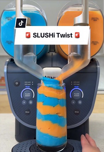 🚨 NEW SLUSHI ALERT 🚨 Meet the Ninja SLUSHi Twist. 🌀 Two flavors. One twist. Zero ice. The only frozen drink maker that slushes two drinks at the same time and combines them into something entirely its own. 🥤 Smarter. Easier. Faster.* You already know how this goes — link in bio before it sells out. 🔗 *vs Ninja SLUSHi® FS3 #NinjaSLUSHiTwist #NinjaSLUSHi