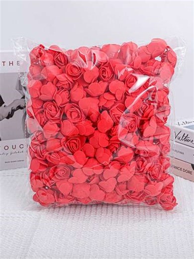 50pcs Imitation Red Rose Foam Flower Mini Foam Rose Head Artificial Flower In Bulk For Diy Crafts, Wedding Bouquets, Baby Shower Centers, Party Table Decorations, Home Decorations, Valentine Day, Gift Gifts Birthday Graduation | SHEIN