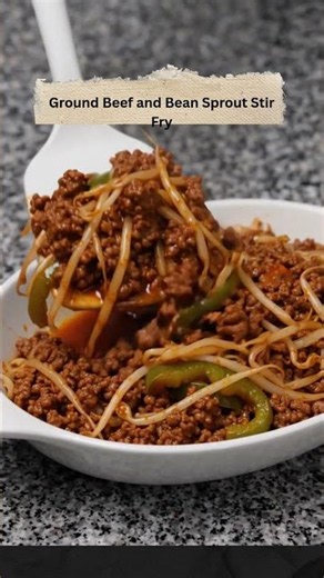 Ground Beef and Bean Sprout Stir Fry