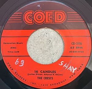 The Crests - 16 Candles
