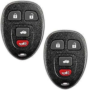 2X KeylessOption Key Fob Replacement for 2006 2007 2008 2009 2010 2011 2012 2013 2014 2015 2016 Buick Lucerne Cadillac DTS Chevrolet Chevy Impala Remote, 4-Button 15912859, Locksmith Required 2011+