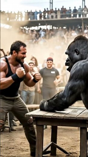Man vs Gorilla: The Most Epic Fight Ever Caught on Camera! #asmr #fight #ai #gorilla #shorts