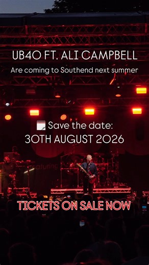 UB40 featuring Ali Campbell is returning to Southend! 🚨 SOLD OUT IN 2023 & NOW BACK FOR 2025. We're thrilled to have them join us at Garon Park again to sing all of their top chart hits. 🗓️ Sun 30th August 2026 📍 Garon Park, Southend This is your official chance to see the legendary voice of UB40 live and a full day of music, food, and funfair rides. Secure your tickets before they fly! ✈️ | South East Soul & Reggae Festival