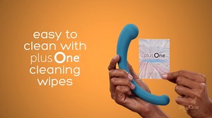 plusOne Dual Vibrating Arc Personal Massager, Made of Body-Safe Silicone, Waterproof, USB Rechargeable Vibrator for Women and Men, Purple