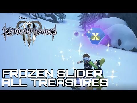 Kingdom Hearts 3 FROZEN SLIDER ALL TREASURE LOCATIONS (ORICHALCUM+ GUIDE)