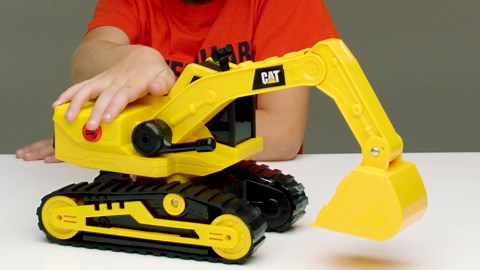 Cat Construction Power Haulers Excavator - Motion Drive Technology and Lights & Sounds Toy Truck for Kids Ages 3+, Durable Yellow Construction Vehicle