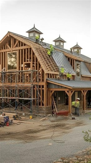 How We Built This Modern Barn from Scratch! 🏗️🪵