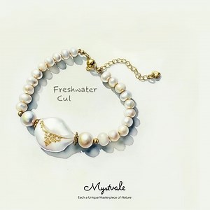 Nature Freshwater Cultured Baroque Pearls Bracelet in White and Gold - Etsy