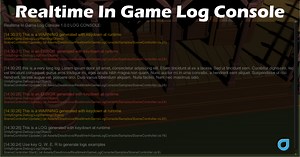 Realtime In Game Log Console | GUI Tools | Unity Asset Store