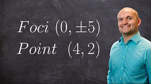 Finding the equation of an ellipse given a point and vertices