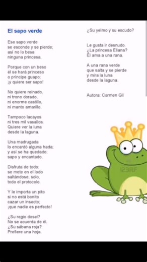 Hoy en el día de la Poesia: El Sapo verde. De Carmen Gil #leer #sinoleomeaburro #envozalta #lectura #parati #primavera