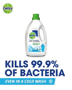 Dettol laundry cleanser kills 99.9% of bacteria. Even at 30 degrees. | Dettol UK