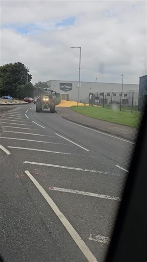 Tractor fails on Instagram: "Roundabouts..  #johndeere #speeding #harvest #cargo #sideways #tractor #tractorfails #farmlife #agriculture"