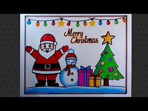 Santa Claus Drawing Easy/ Christmas Drawing Easy For Beginners/ How To Draw Merry Christmas Drawing