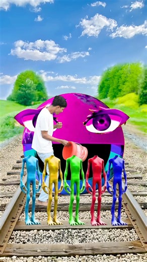 equal dame tu cosita 5 different colors alien dance vs Pac-Man & train driver tom