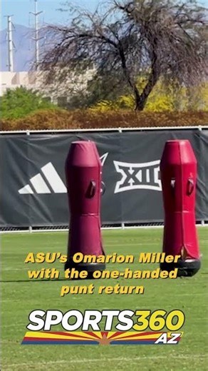 Omarion Miller with the one-handed snag while returning punts during ASU football spring practice