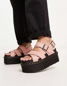 Dr Martens Voss ii quad sandals in peach beige | ASOS