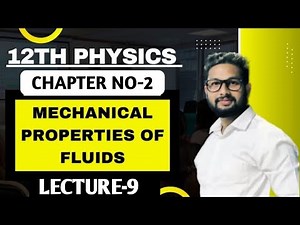 12th Physics | Chapter 2 | Mechanical Properties of Fluids | Lecture 9| JR Tutorials |