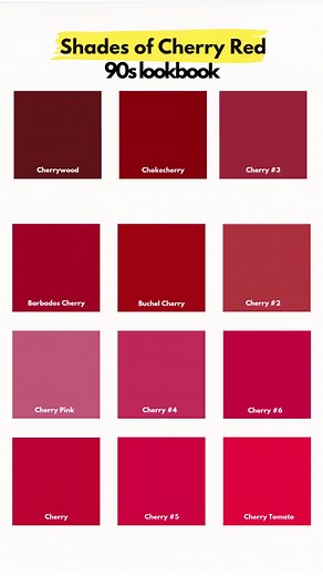 all the shades of cherry red #colors #cherrybomb #styleinspo | cherrywood color