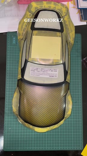 Making of carbon pattern!! #rchobby #rcdrift #rcdriftcar #tiktokrc #rc #supraa90 #rcbodyshell #carbonlook@Ah Ping