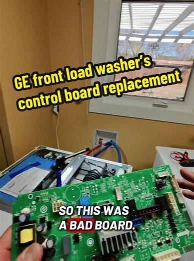 GE front load washer had no power & door was locked with clothes inside, outlet was 120 voltage, replaced the control board and it worked fine #GE #washer #appliancerepair #appliance #repair