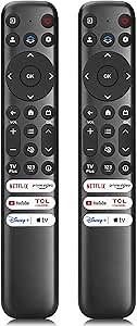 (Pack of 2) Replacement Remote for TCL Google TV LED UHD QLED FHD HDR, RC813 Remote Control for TCL TV Q550G Q650G Q670G Q750G QM850G S370G S450G S470G S550G (NO Voice Function)