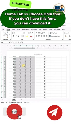 How to make a OMR sheet iN Excel 🤟👍🤟🤟🤟🤟🤟🤟🤟👍 #excel #computersikshahub