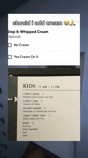 I should use this menu at home when I get kids 💡