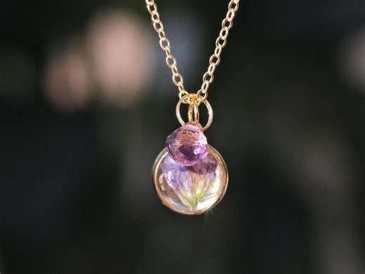 February Birth Flower Iris Birthstone Necklace, Personalized Minimalist Gold Birthstone Necklace Gift for Best Friend, Custom Flower Jewelry - Etsy