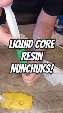 Making LIQUID CORE RESIN NUNCHUKS! #resin #liquidcore #nunchuks