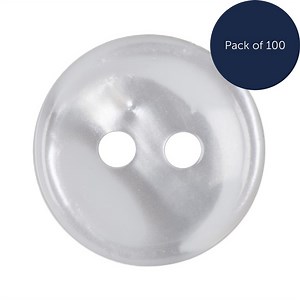 Stripe Button White 12mm (Pack of 100)