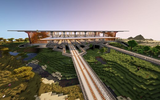 【Minecraft】历时七年，建造真正的原版全自动铁路客运系统