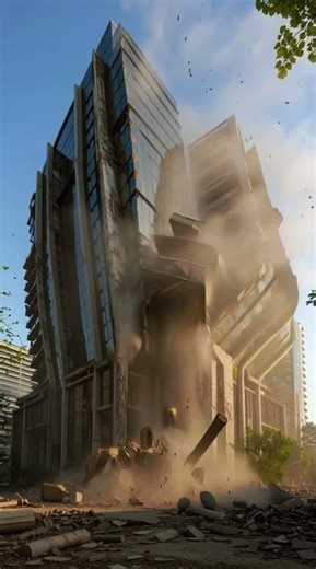 🏗️ Epic Building Demolition Time-lapse | Watch a Building Turn to Rubble! #1million #travel#viral