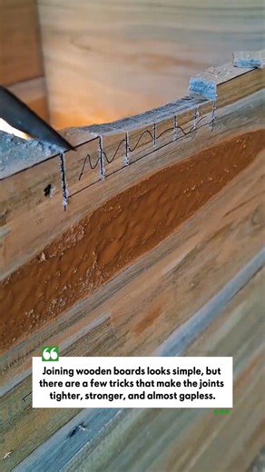 A trick that makes the joint results tighter and almost without gaps.#tools #tricks #woodworking