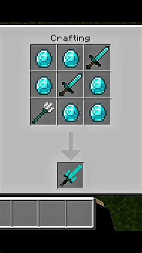 Minecraft me Craft a Trident sword #minecraft #mcpe #shorts