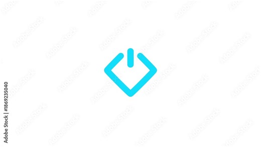 Power button icon animation. Switch power on off button icon animation. Technology reset power button animation.