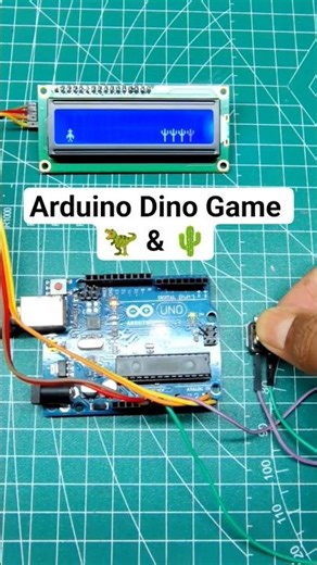 Chrome Dino Game in Arduino 🦖 | 16x2 LCD Game Project with Code