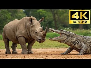 Rhino vs Alligator: Battle for Dominance #Rhino #Alligator #RhinoVsAlligator #Wildlife