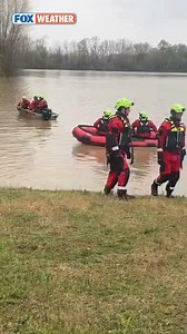 RIVER FLOODING 🛶 Water rescues are underway along rivers, including in Columbus, Indiana where first responders evacuated a group of 12 people and pets near East Fork. | FOX Weather