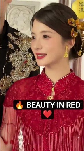 Beautiful Red Wedding Dress Look ❤️ | Elegant Bride Style #viralvideo